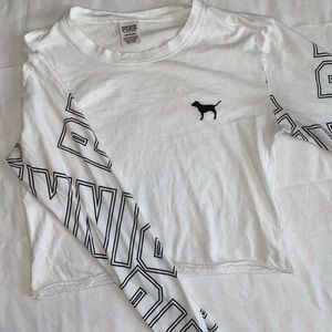 PINK cropped long sleeve tshirt